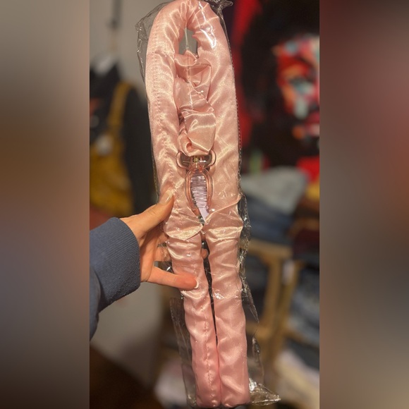 Pink Satin Hair Curling Ribbon - Picture 2 of 4